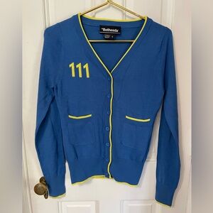 Bethesda Sweater Blue Yellow Cardigan Fallout 4 Vault 111